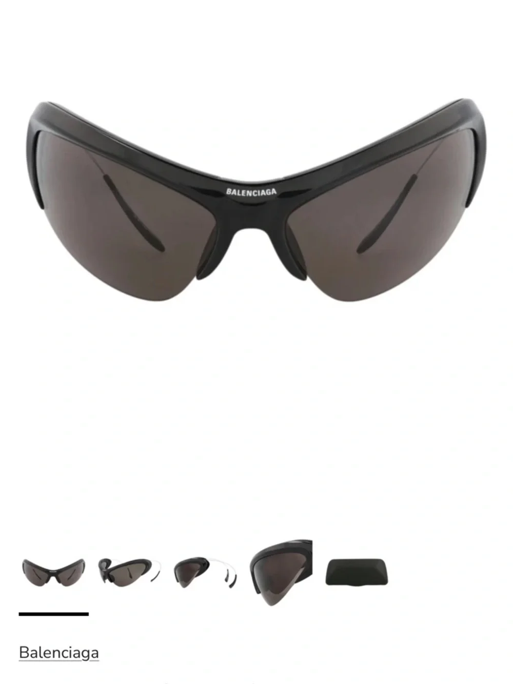 Balenciaga Men’s Black Wrap Shield Sunglasses